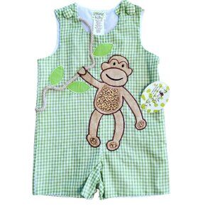 NWT Potato Saks Monkey Shortalls - Size 18M